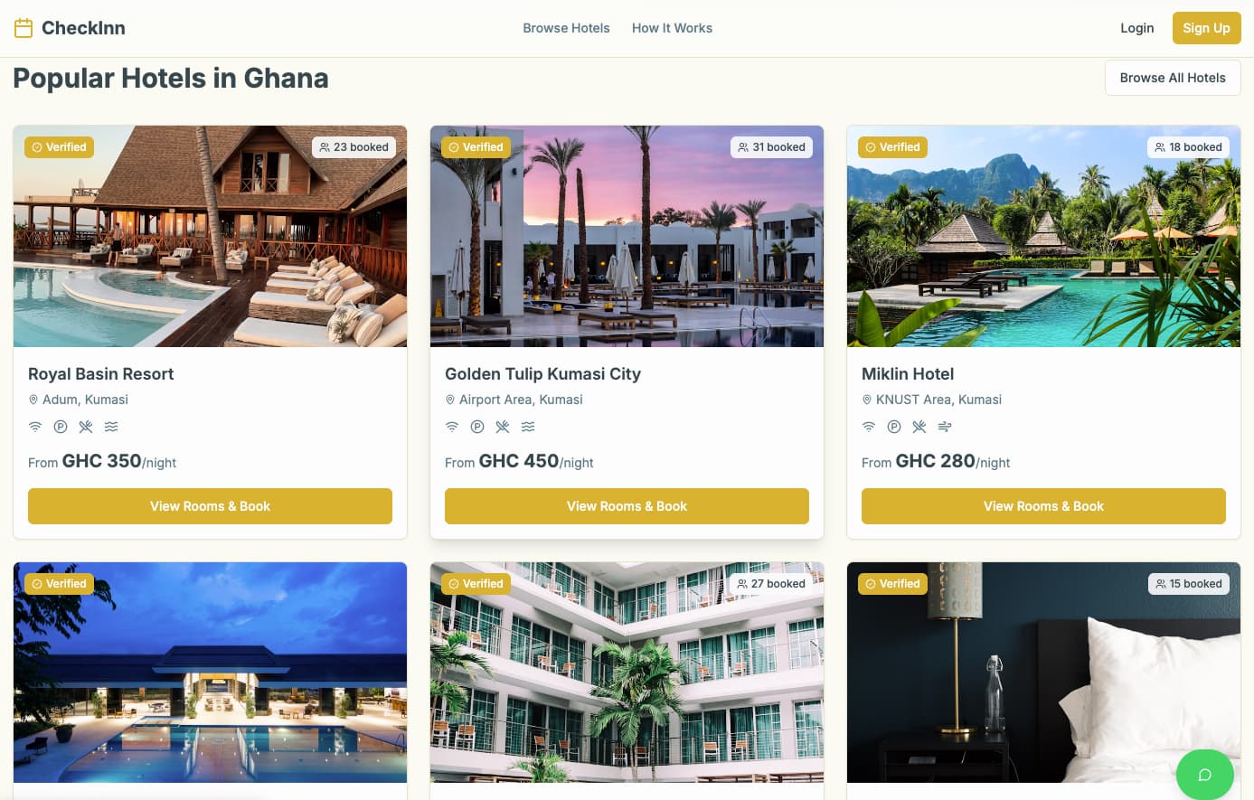 CheckInn Africa Booking Platform